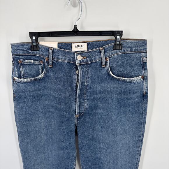 AGOLDE NWT Riley Crop Ankle DenimJeans  in Silence Wash // 32 - Picture 5 of 14